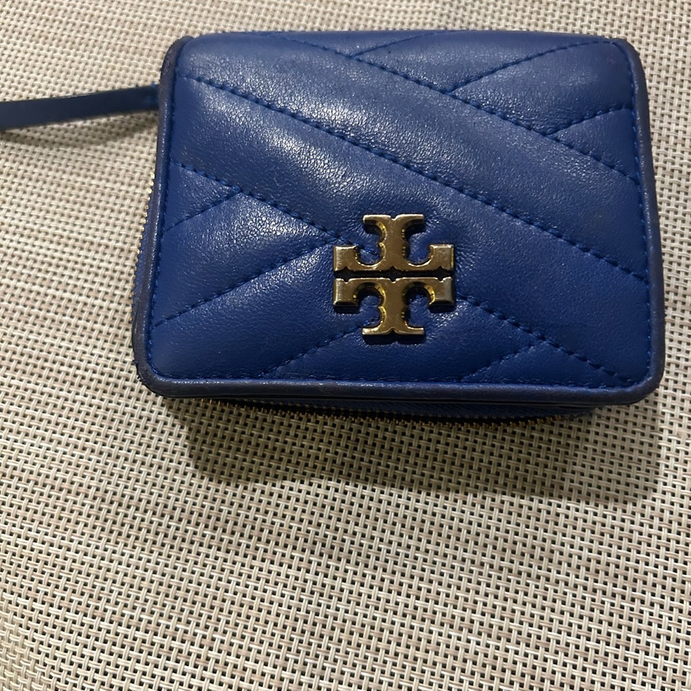 Tory Burch Royal Blue Quilted Wallet very good condition